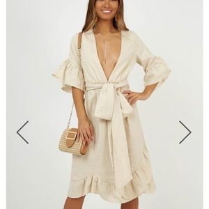 Linen wrap dress